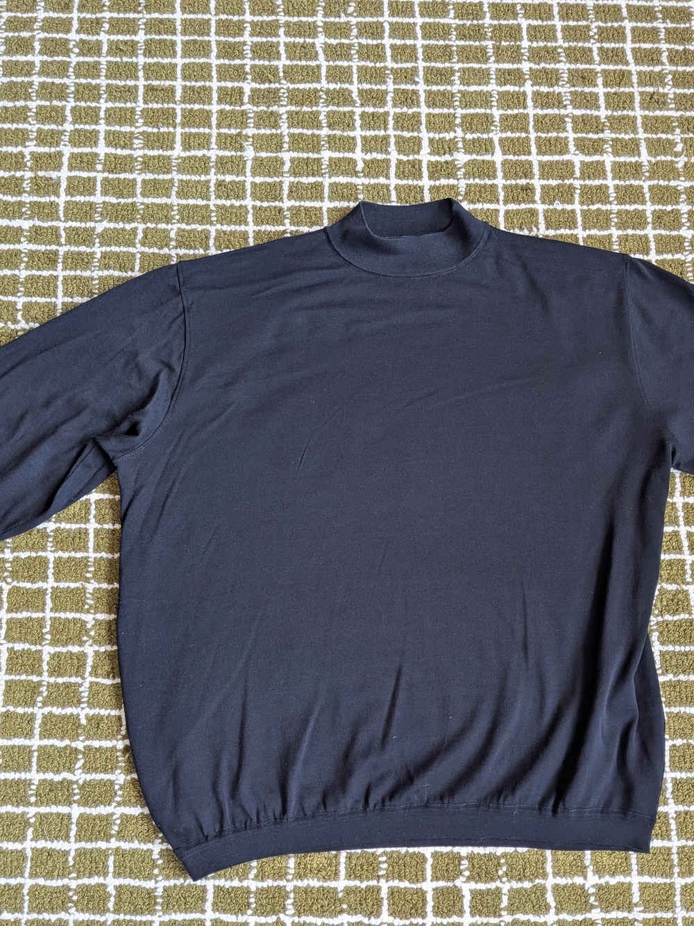 St. Croix Men's Black Mock Neck Sweater - Classic Lightweight Knit